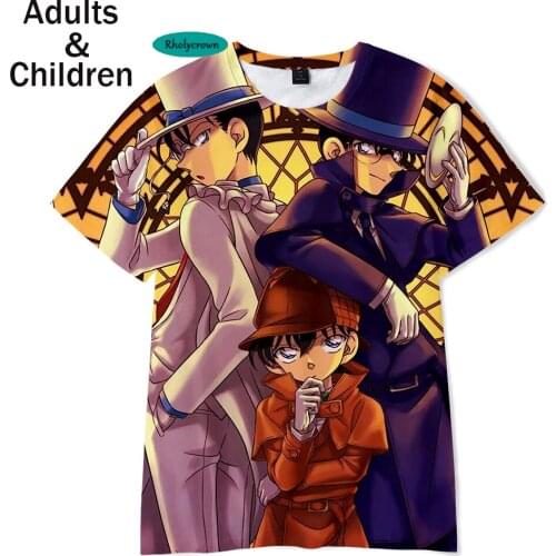 Hot 3D Anime Detective Conan T shirt Men Women Fashion Short Sleeve Kids t shirt Casual 3D Detective Conan Boys girls T-shirt