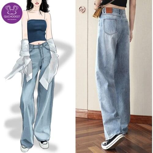 QUCHODEST Womens High Jeans