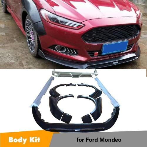 ABS Front Bumper Lip Splitter Side Skirt Wheel Arches Eyebrow Rear Diffuser for Ford Mondeo Sedan Full Body Kits 2013-2016