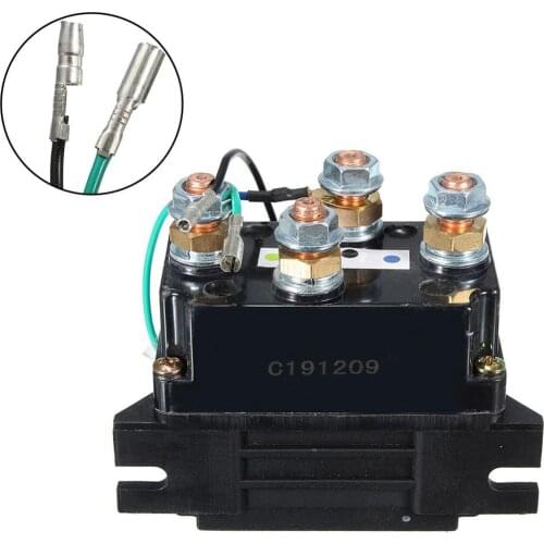 400A Black Winch Relay Solenoid DC 12V Car Vehicle ATV Truck With 6 Pattern Protection Caps 21X #273101