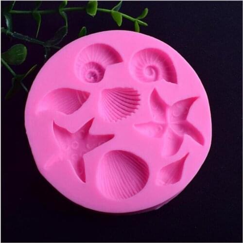Shells starfish conch cake decorating tools DIY sea star silicone molds Sugar Chocolate molds for cupcakes