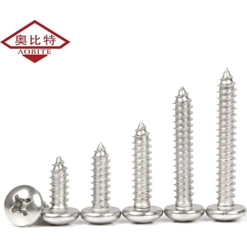 304 stainless steel self tapping screw round head screw pan head screw flat round head screw wood screw M3M4M5