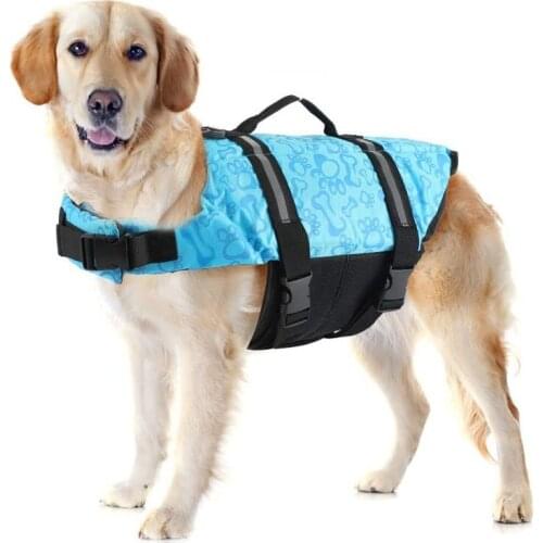 Pet Life Preserver Jacket Dog Life Vest With Adjustable Buckle Puppy Clothes Dog Safety Life Coat For Swimming Boating Hunting
