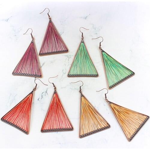 Triangle openwork earrings bronzeco earrings fashion bohemian female charm retro pendant to send lover girlfriend