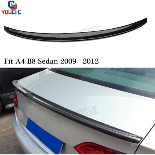 Carbon Fiber Car Back Lip Wing Spoiler for Audi A4 B8 S4 Style 4-door Sedan 2009 - 2012 Trunk Boot Tail Lid Spoiler