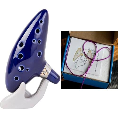 Zelda Ocarina 12 Hole Alto C with Song Book with Display Stand Protective Bag