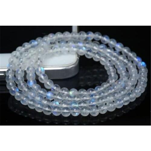 6mm Genuine Blue Light Natural Moonstone Bracelets Women Female Stretch Natural Stone Crystal Round Bead Bracelet