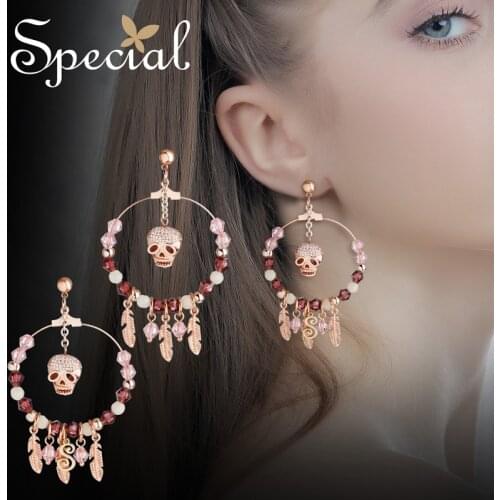 The SPEICLA New Fashion euramerican sterling 925 silver needle earrings flatter skin Slimming face earrings for women ,S2459E