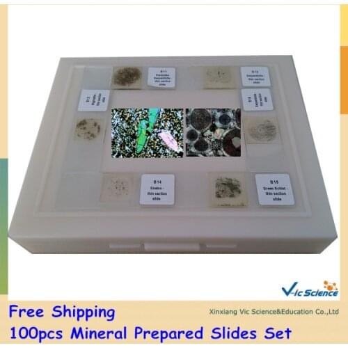 100pcs Mineral Prepared Slides Set