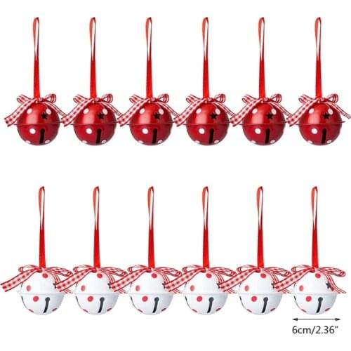 12Pcs Large Christmas Bell Pendant Set DIY Jingle Bells Craft Metal Bells Hanging Pendant Ornament Festival Xmas Tree Decor