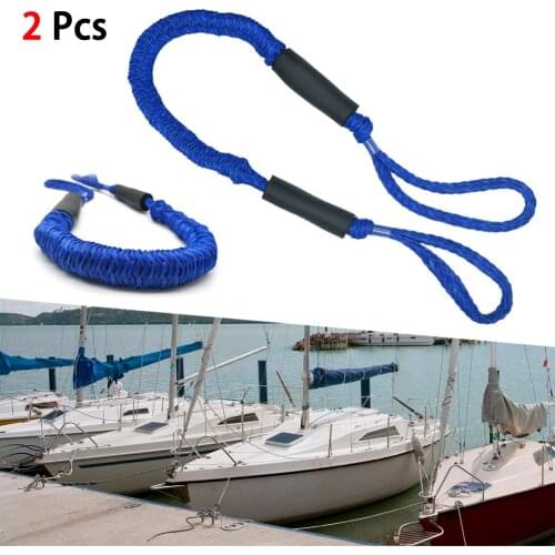 2pcs 3.5-5.5ft Line Mooring Rope Feet Boat Bungee Dock Fast Fixed Cord Dockline Kayak Rowing Accessories Yacht Ship parts
