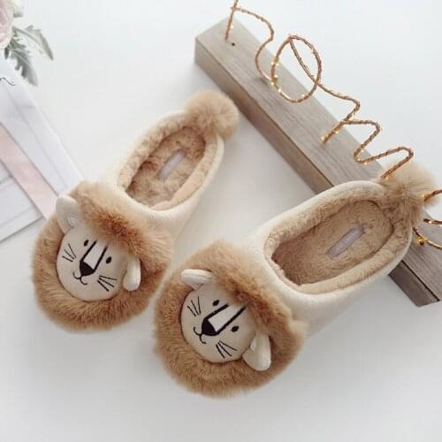 2021 winter girl slippers thickened warmth waterproof non-slip slippers cute cartoon indoor cotton slippers female flat slippers