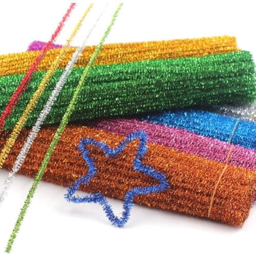 100pcs Glitter tops Glitter hair roots Twist stick children handmade toys Christmas decoration supplies DIY hair roots