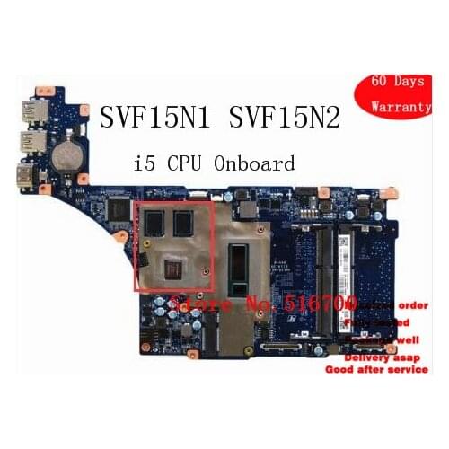 31FI3MB02I0 For Sony Vaio SVF15N1 SVF15N2 SVF15N1C5E SVF15N1S2ES Laptop Main Board Motherboard i5-4200U A2044286A DA0FI3MB8E0