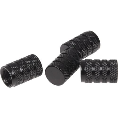 4 Pcs Black Car Vehicle Tyre Tire Valve Stem Decorative Dust Cap Cover