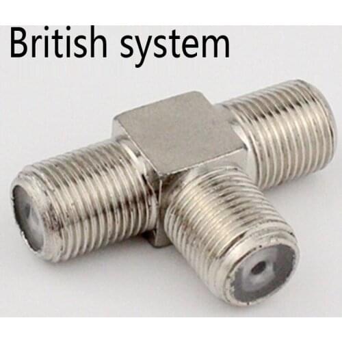 5pcs F Female switch 2xF Female RF coax adapter T type splitter for CATV British system