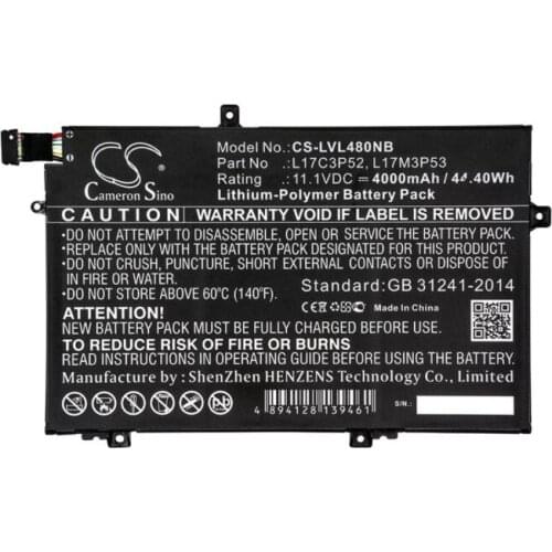 Cameron Sino 4000mAh battery for LENOVO 20LS0015UK 20LS0016MH 20LS001WAU 20LSS09C00 ThinkPad L480 L580 01AV464 01V466