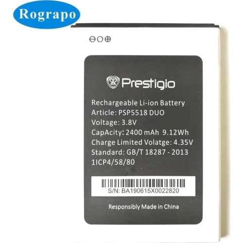 New 2400mAh PSP5518 DUO Mobile Replacement Battery For Prestigio Muze X5 LTE PSP5518DUO Bateria Cell Phone Batteries