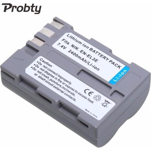 Probty 1pcs 7.4V 2400mAh EN-EL3e EN EL3e Rechargeable Battery For Nikon D70 D70S D80 D90 D100 D200 D300 D300S D700 Camera