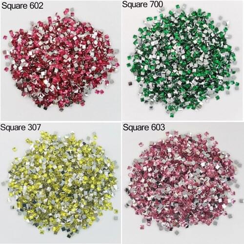 Crystal Square Drills For DIY Diamond Painting Cross Stitch Embroidery Rhinestones Colorful Mosaic Stone Crystal Drill Square