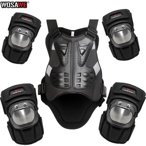 WOSAWE Motorcycle Rider Armor Vest Motorcycle Chest Elbow Knee Protector Riding Motocross Racing Armor Knee Elbow Pads