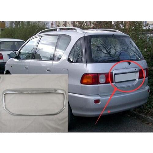 Car styling stick detector ABS chrome back Rear license frame plate trim Strip bumper hoods for Toyota Picnic ipsum 1996-1998