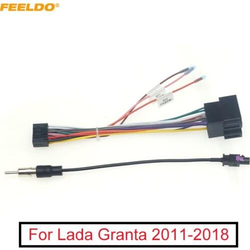 FEELDO Car Stereo Audio 16PIN Android Power Cable Adapter For Lada Granta 2011-2018 CD/DVD Player Wiring Harness