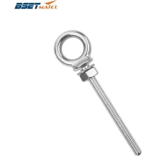 BSET MATEL M6*60mm Marine Grade 316 stainless steel longer Lifting Eye Bolts lift eye bolt Screws Ring Loop Hole for Cable Rope