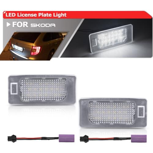 Canbus Error Free Led License Number Plate Lights Replacement Lamp For Skoda Octavia Combi 5E A7 Superb B6 Yeti Fabia MK3 Rapid
