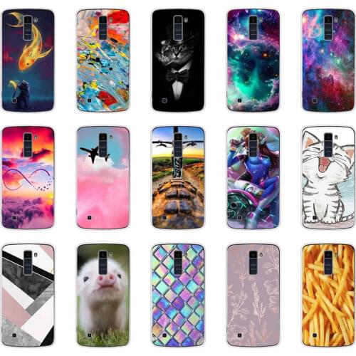 Phone Case For LG K10 Silicone Soft TPU cartoon Painted full Protective Case For LG K10 Back Cover Cases cat