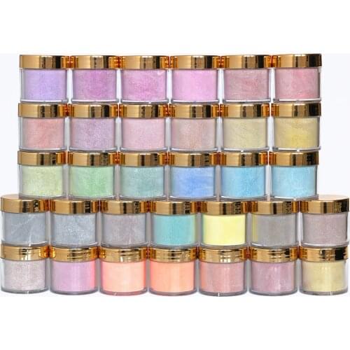 Color 61-90) 130 Colors Acrylic Powder 1OZ 3D Pattern Dust Mixed Glitter Manicure Nail Extension Design Acrylic + Dip Powder H