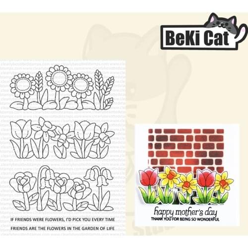 Flowers Clear Stamps for DIY Scrapbooking/Card Making Fun Decoration Supplies