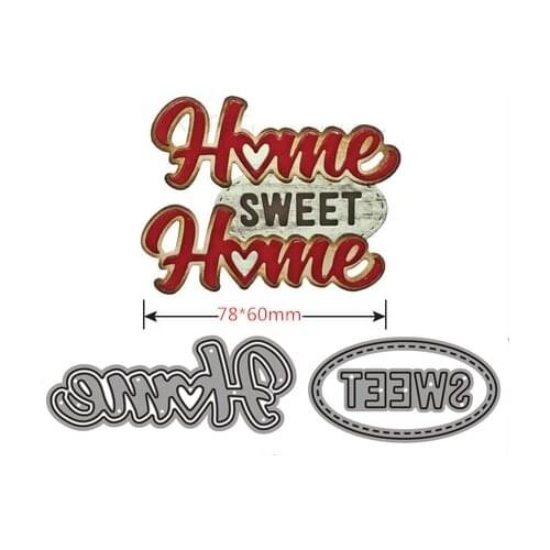 Home Words Metal Cutting Dies for Diy Scrapbooking Cut for Paper Card Making Craft Embossing Photo