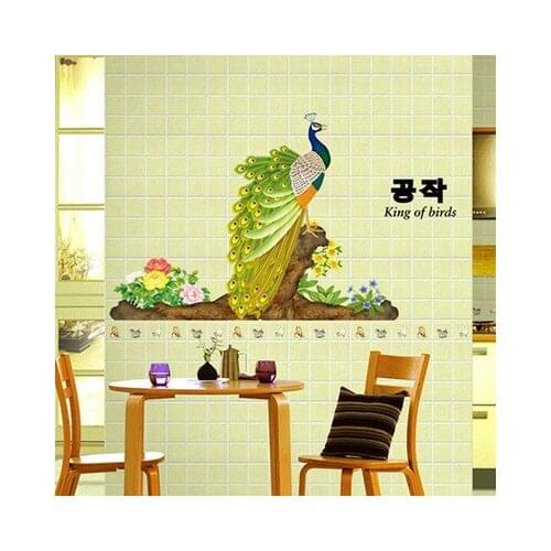 Environmental Protection Wall Stickers Peacock 3D Wallpaper Pictures For Living Room Home Decoration Accessories Prints Wall Art