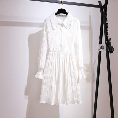 150KG Plus Size 2XL-6XL FashionAutumn Maxi Dress Womens Solid Sundress Casual Long Sleeve Vestidos Female HighWaist Robe Femme