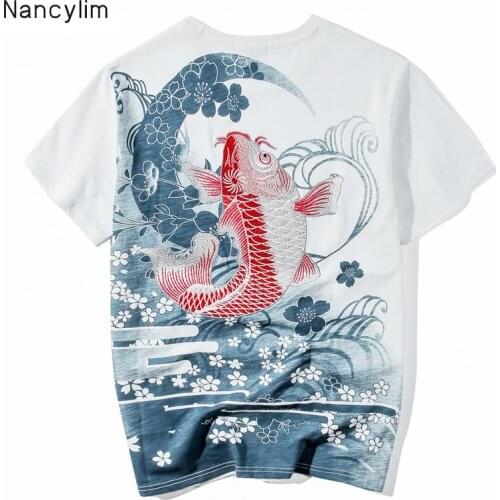 Harajuku Embroidered Short-sleeved T-shirt Summer Brand Shirts Mens Loose Plus Size White / Black Tee Shirt Tshirts Tops