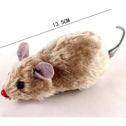 Hot Creative Funny Clockwork Spring Power Plush Mouse Toy Cat Dog Playing Toy Mechanical Motion Rat Pet Accessories Random Color