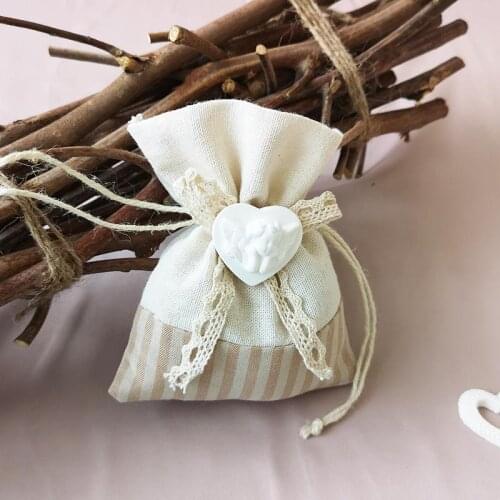 Cotton canvas bag sachets sachet dried flowers bags wholesale wedding supplies candy bags
