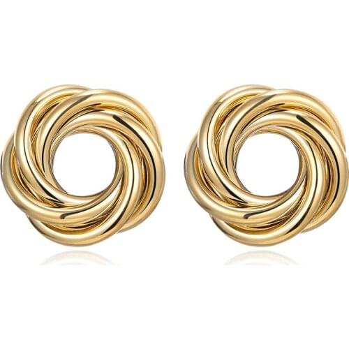 HONGYE Women Stud Earrings Irregular Zinc Alloy Jewelry Quality Female Statement Earrings Club Gift Wholesale