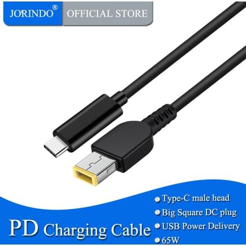 JORINDO 1.5M/4.9FT USB-C male head to big Square PD Quick Charge Line, DC port Charging Line,Type-C date cable 20V 3.25A 65W