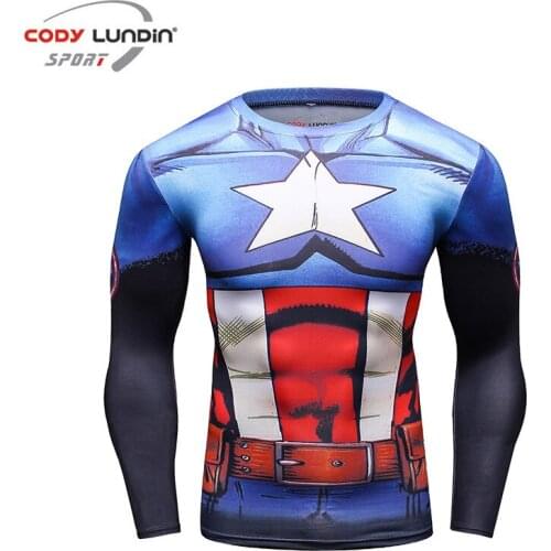 Compression T shirt Cosplay Costume Running Shirt Mens Long Sleeve Fitness Gym Quick Dry Fit Tight Tops Tees Workout Sweatshirt