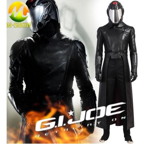 G I Joe RETALIATION Cobra Commander Cosplay Costume Men Outfit For Halloween Black PU Leather Jacket Custom Made