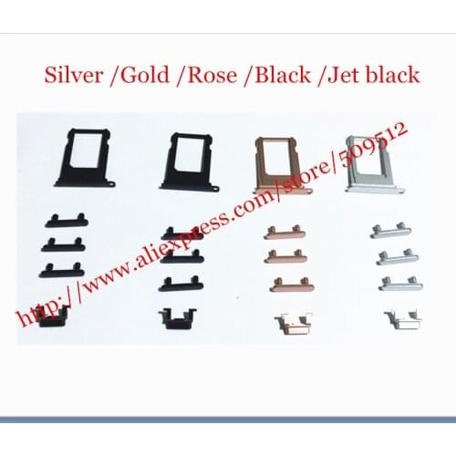 1Set Brand New Sim Card Tray For iphone 7 plus Volume Vibrate Key Switch Power Lock Side Button Set Housing Replacement Parts