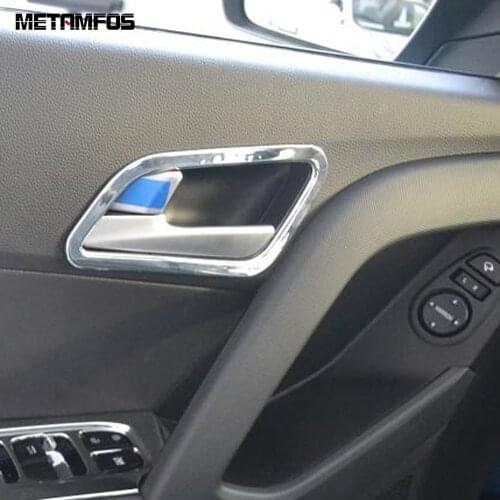 For Hyundai Cantus Creta ix25 2014-2018 2019 Matte Inside Door Handle Bowl Cover Trim Decoration Frame Interior Car Accessories