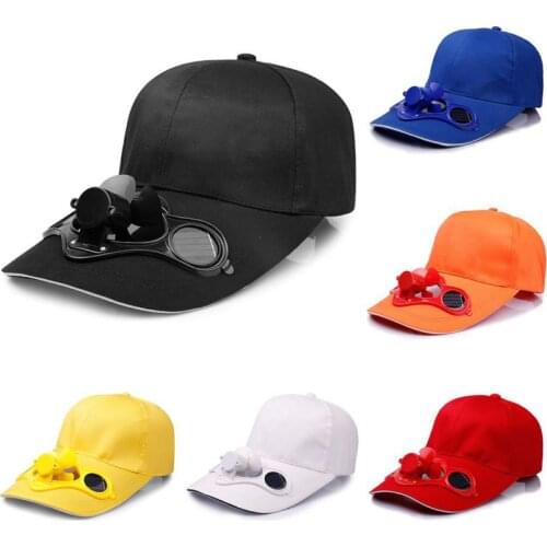 Fashion Wide Brim Outdoor Sports Hat Cap With Solar Sun Power Cool Fan Summer Cycling Snapback Fishing Hat Baseball Cap with Fan