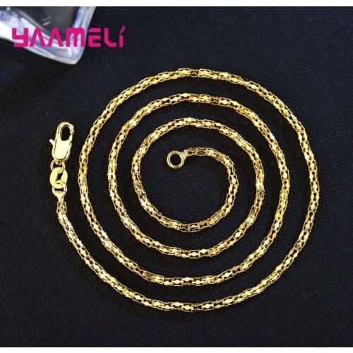 Wholesale New Arrivals Elelgant Golden 2mm Caterpilla Clavicle Chains Necklace For Women New Year Wedding Trendy Jewelry Gift
