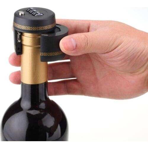 Plastic Bottle Password Lock Combination Lock Wine Stopper Vacuum Plug Device Preservation For Furniture Hardware
