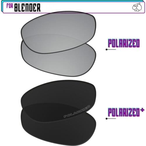 EZReplace Polarized Replacement Lenses for - Oakley Blender Sunglasses - BlackP Plus-Silver P