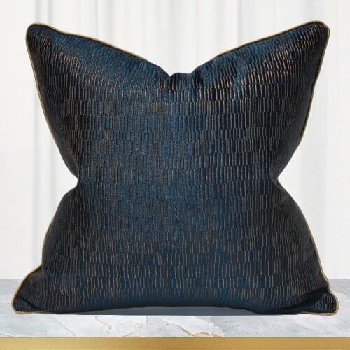 Luxury Home Decorative Cushion Covers Dark Blue Embroidery High Quality Throw Pillow Cases Square Pillowcase 45 X 45 50 X 50cm