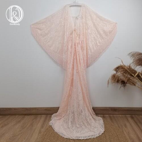 Don&Judy Long Pink Maternity Shoot Dress Pregnancy Photography Dresses Maxi Boho Maternity Gown Photo Prop For Pregnant 2021